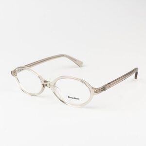 NEW Miu Miu MU01XV 12U1O1 Hemp Trasparent Oval Unisex Eyeglasses VMU01X